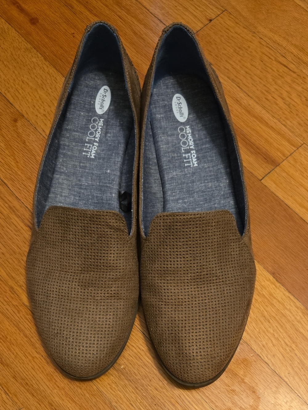 Dr. Scholl's Brown Perforated Slip-On Loafers